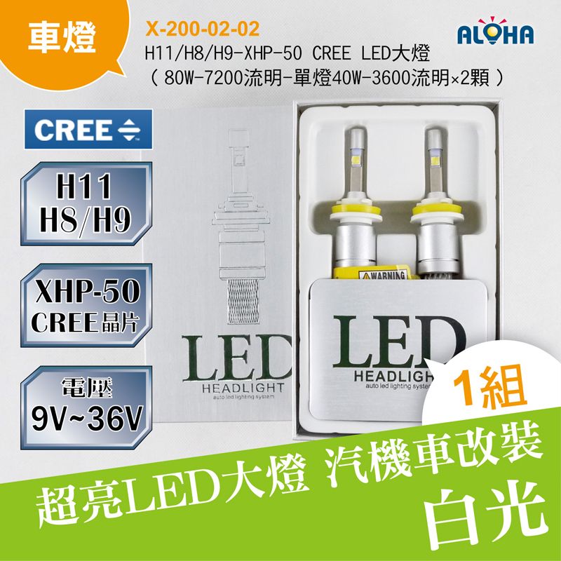 H11-H8-H9-XHP-50 CREE LED大燈